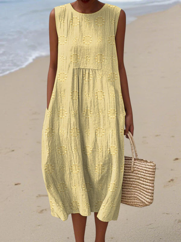 Vestido midi con bordado Rose™