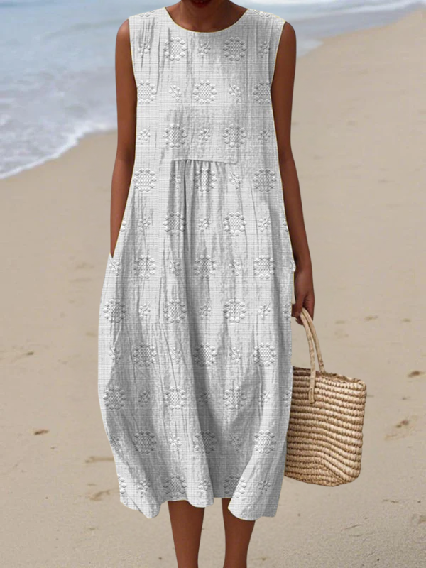 Vestido midi con bordado Rose™
