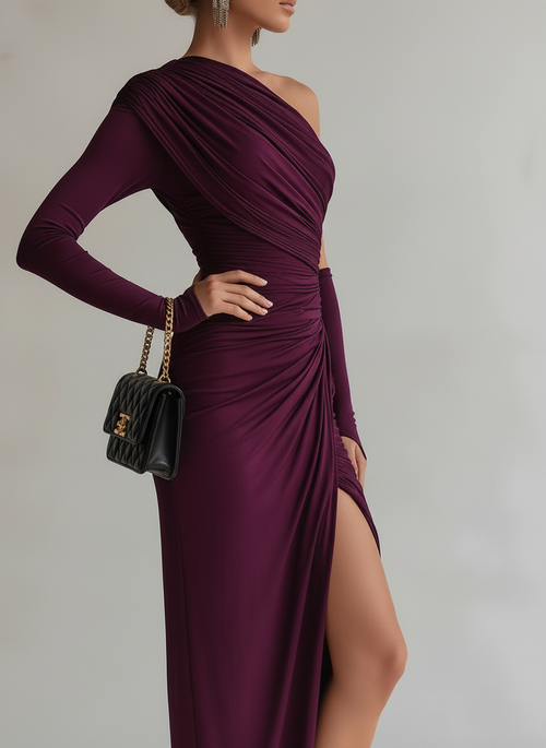 ADRIANA - VESTIDO LARGO MORADO
