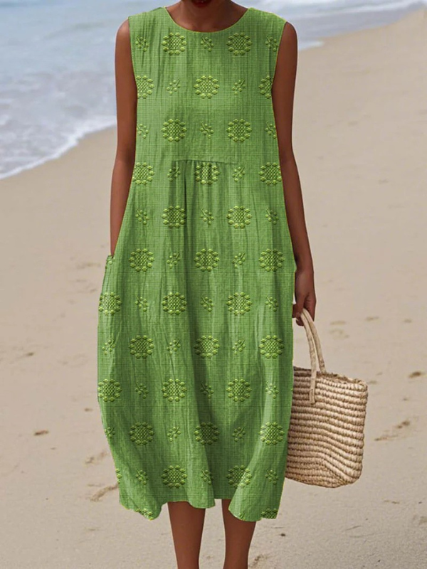 Vestido midi con bordado Rose™