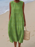 Vestido midi con bordado Rose™
