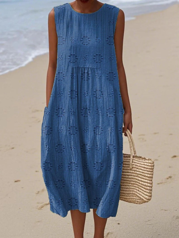 Vestido midi con bordado Rose™