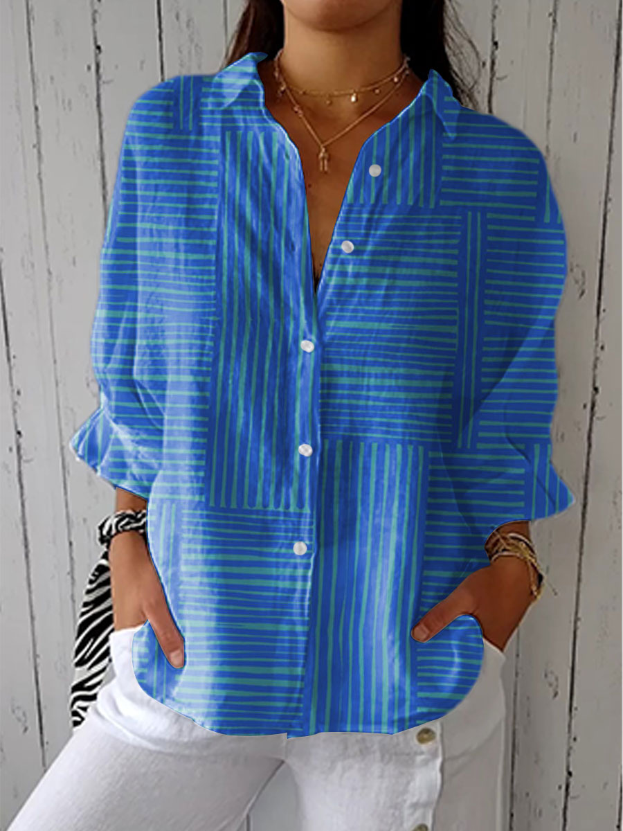 Alicia – Blusa de rayas azules