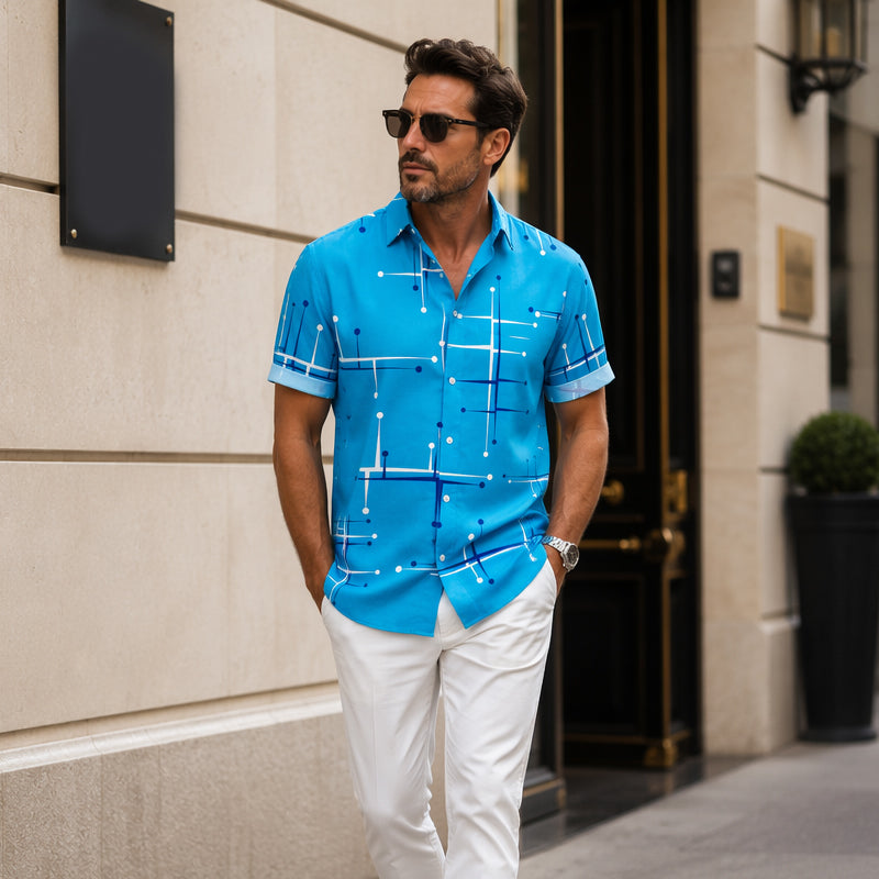 Camisa  de corte informal y estampado geométrico