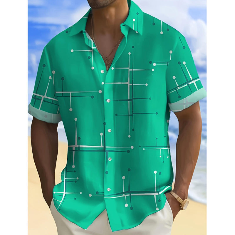 Camisa  de corte informal y estampado geométrico